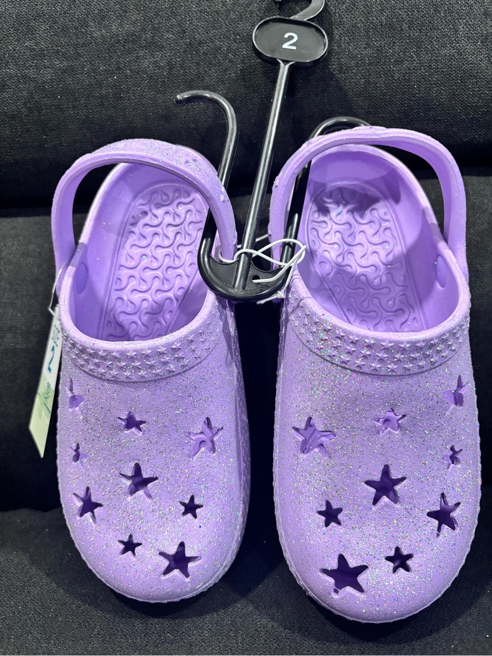 Abrand Kids Purple Glitter Star Sandals